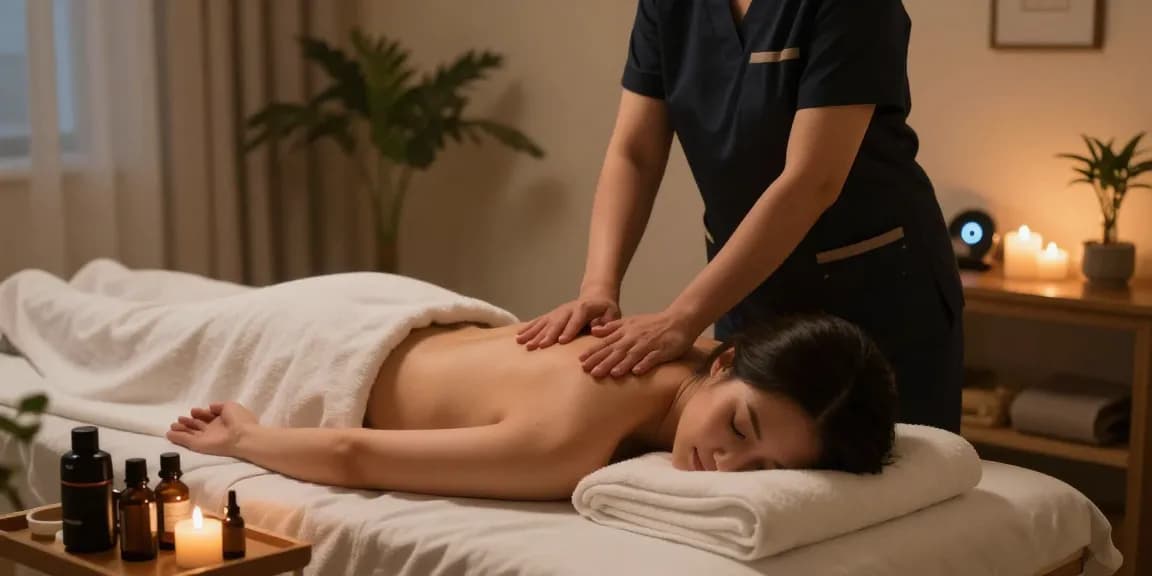 Providing 용인출장마사지 in a cozy home setting with calming ambiance.