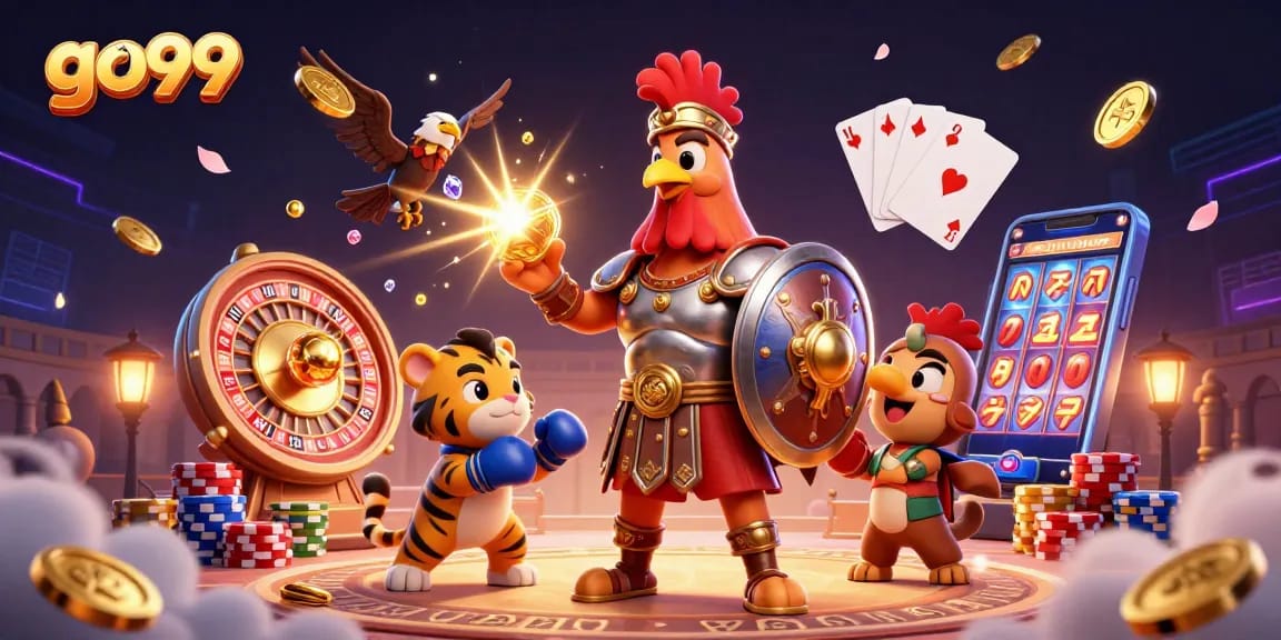 Experience thrilling moments with go99 featuring dynamic casino characters in an energetic scene.