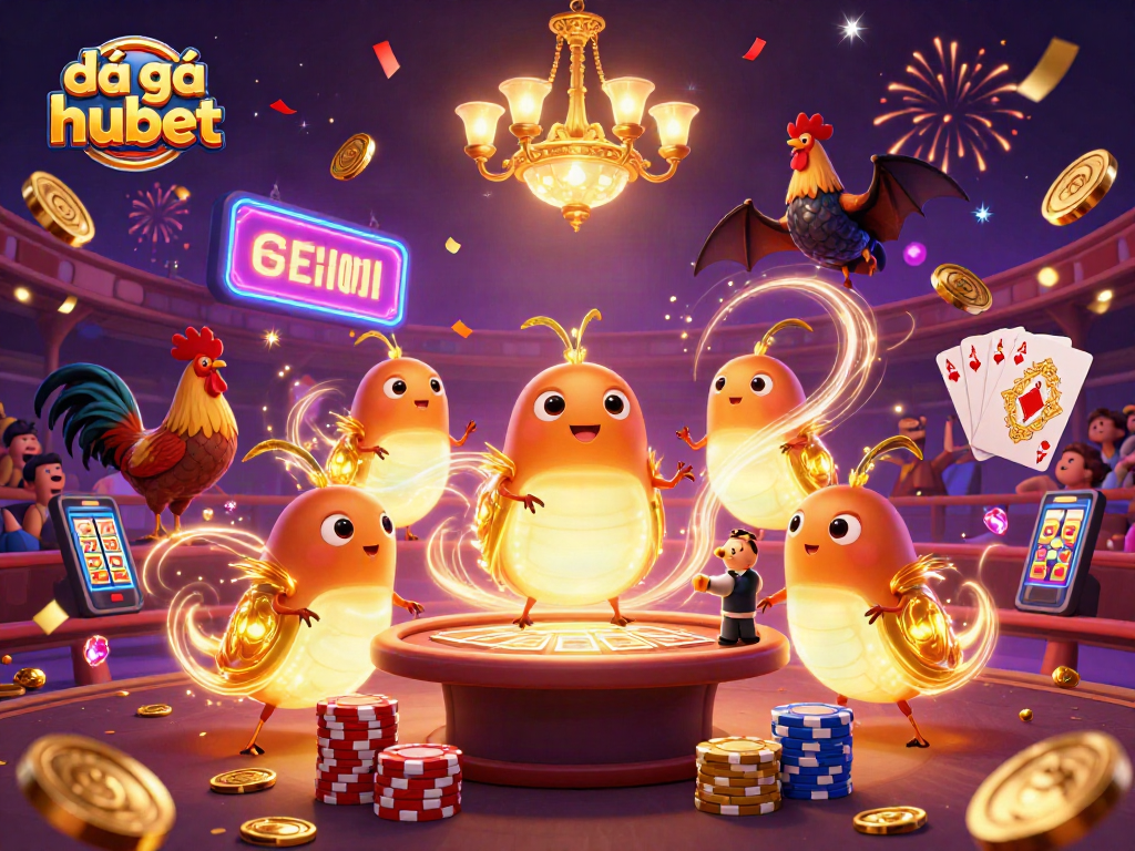 Engage with đá gà hubet at a vibrant casino featuring glowworms and a bat dealer