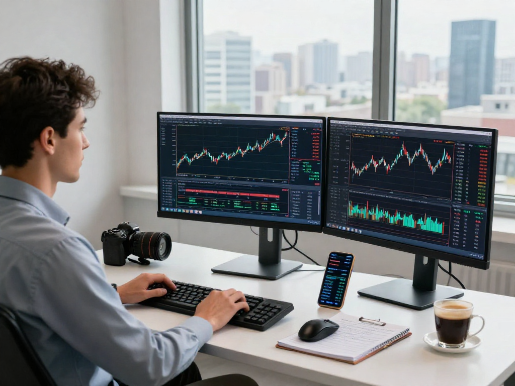 使用MetaTrader 5进行交易分析的专业交易工作空间，显示多样金融图表和市场深度。