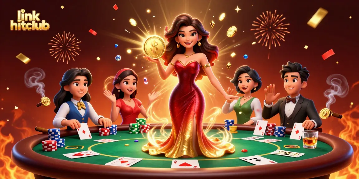 Experience excitement with the link hitclub, featuring a glamorous scene of vibrant casino elements.