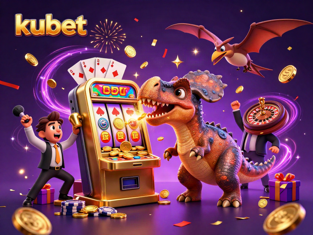 Experience kubet's excitement with a pachycephalosaurus jackpot scene, highlighting dynamic casino fun.