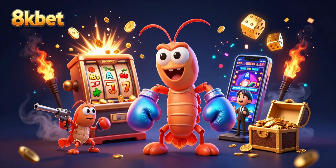 Experience thrilling gameplay with 8xbet's lively casino scene featuring dynamic characters and a jackpot explosion.