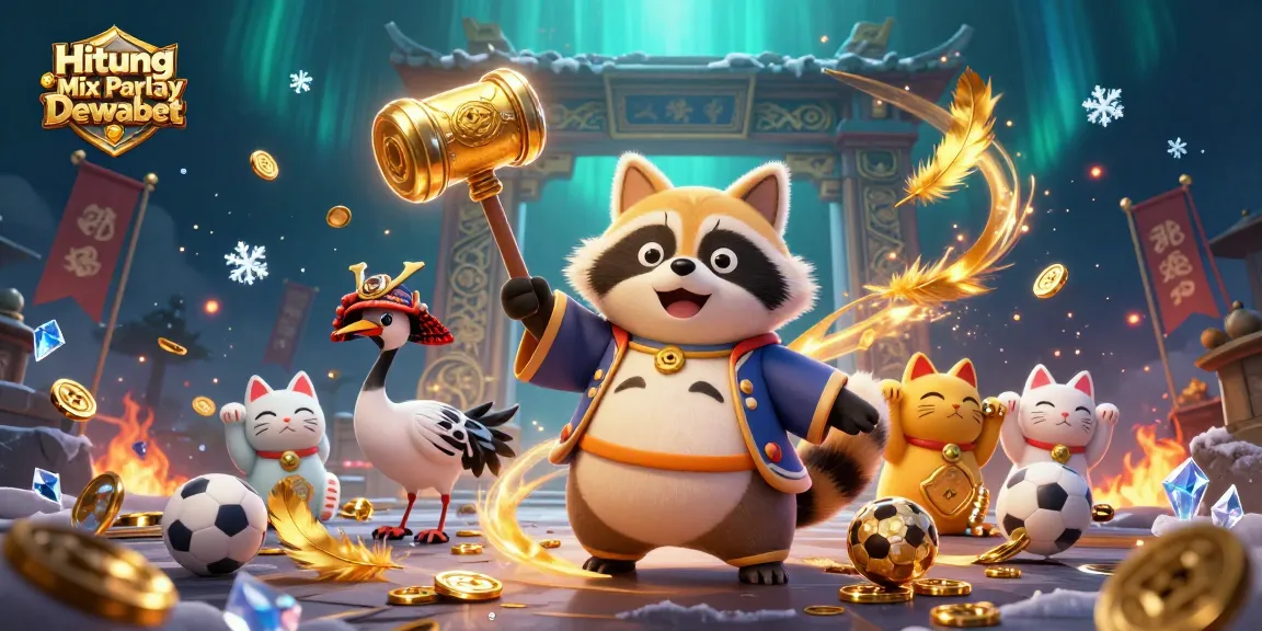 Calculate your potential winnings with Hitung Mix Parlay Dewabet in a vibrant casino scene.