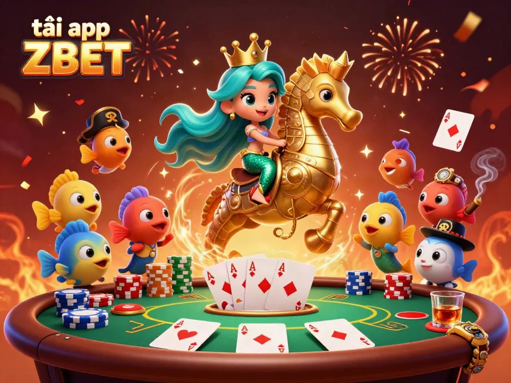 Engage in exciting gaming adventures as you tải app ZBET, exploring vibrant underwater casino themes.