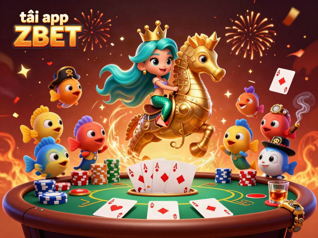 Engage in exciting gaming adventures as you tải app ZBET, exploring vibrant underwater casino themes.