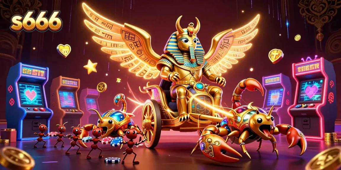 Engage in thrilling gaming action with s666's vibrant and enchanting casino illustration.