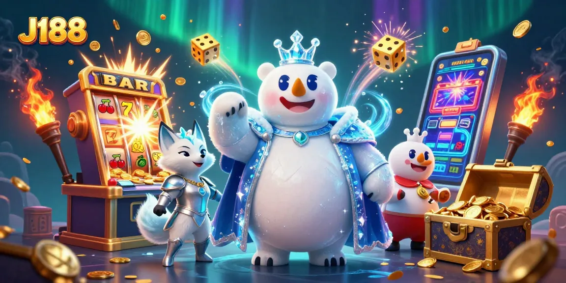Bet big at J188 as the ice king polar bear and snow fox celebrate with jackpot wins!