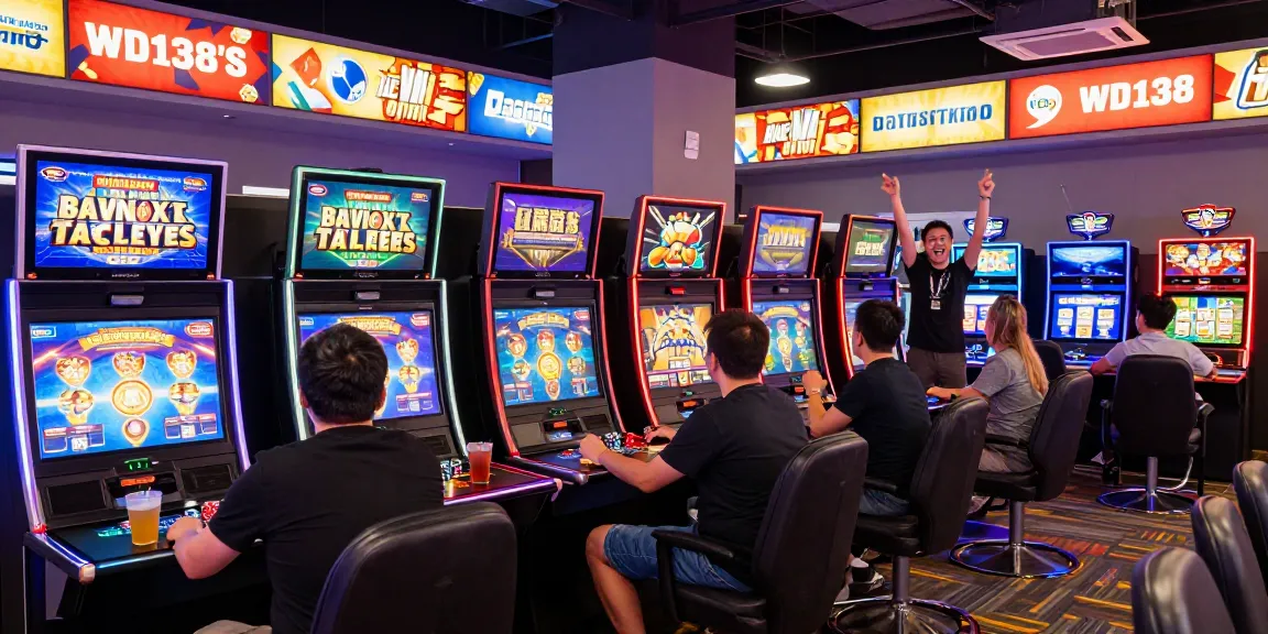 Players enjoying the immersive gaming experience at wd138 with vibrant slot machines and engaged atmosphere.