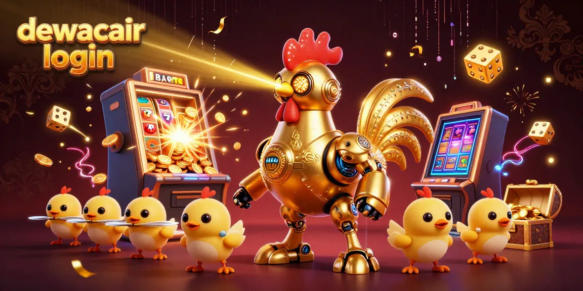 Engage with dewacair login in an exciting 3D casino illustration showcasing lively characters and vibrant game elements.