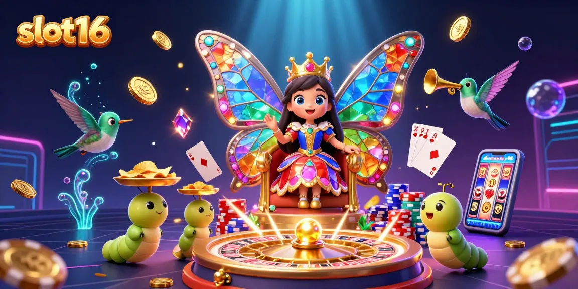 Experience the vibrant world of slot16, where colorful characters engage in thrilling casino adventures.