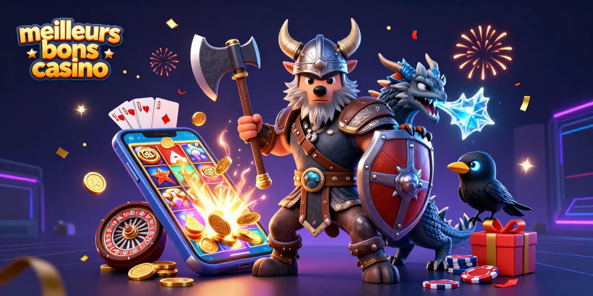 Explorez les meilleurs bonus casino avec un guerrier loup viking et des dragons dans une scène dynamique.