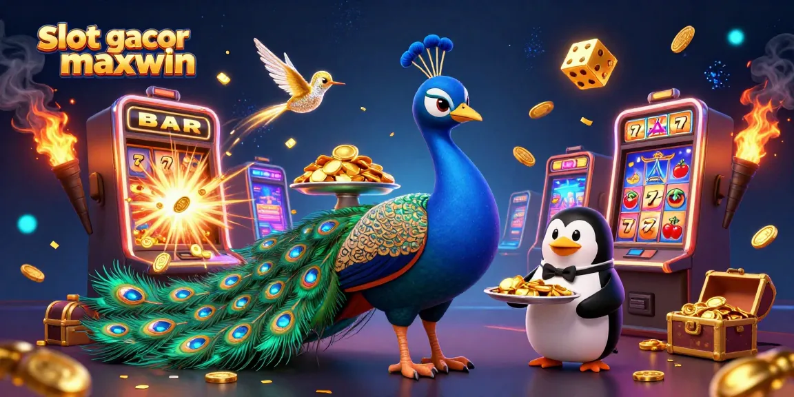 Spin and win big with slot gacor maxwin in this vibrant casino illustration featuring exciting game elements.