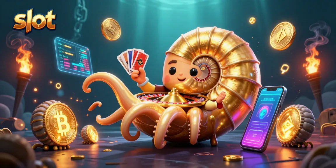 Spin the slot reels with a dazzling nautilus in a vibrant casino undersea scene.