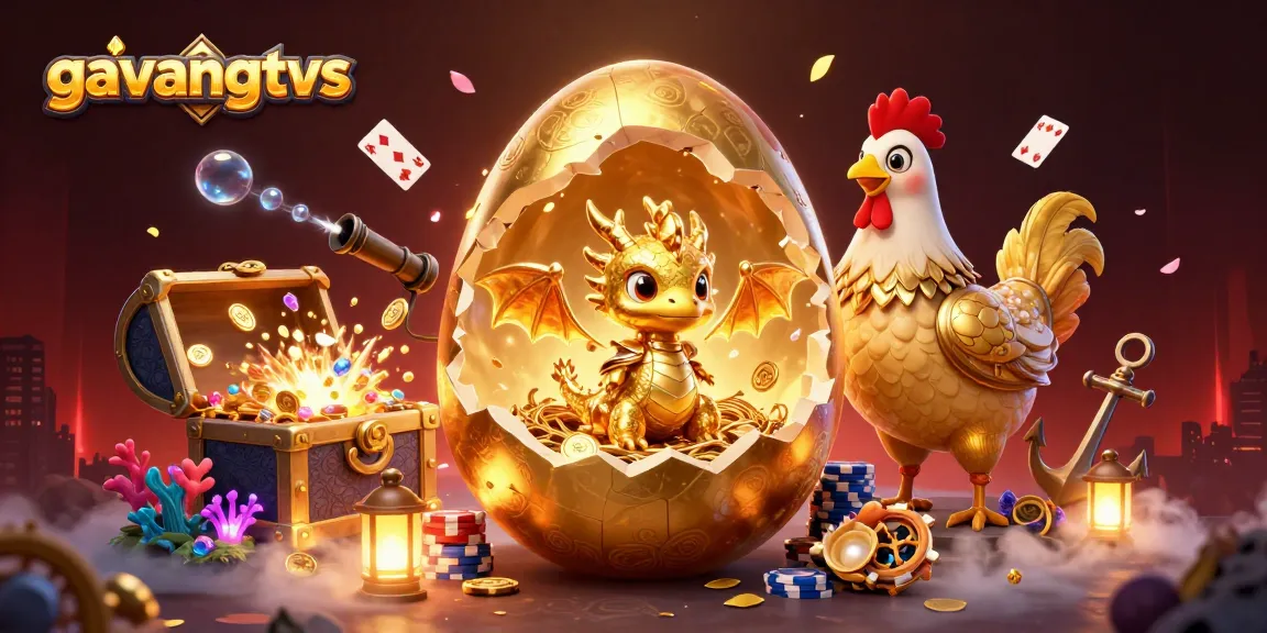 Join the excitement with gavangtvs as a golden baby dragon emerges from an egg amidst poker chips.