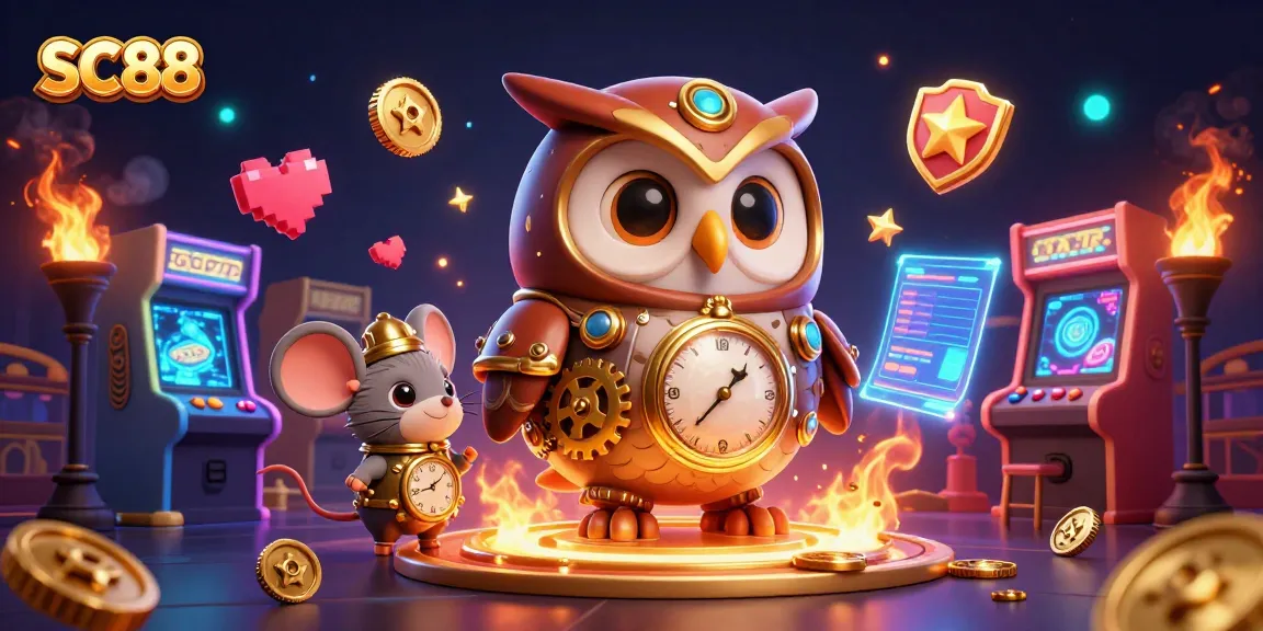 Play exciting games at SC88 with dynamic casino-themed characters in a colorful 3D digital scene.