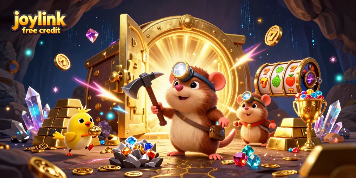 Spin the reels with joylink free credit while our treasure hunter mole uncovers hidden riches!