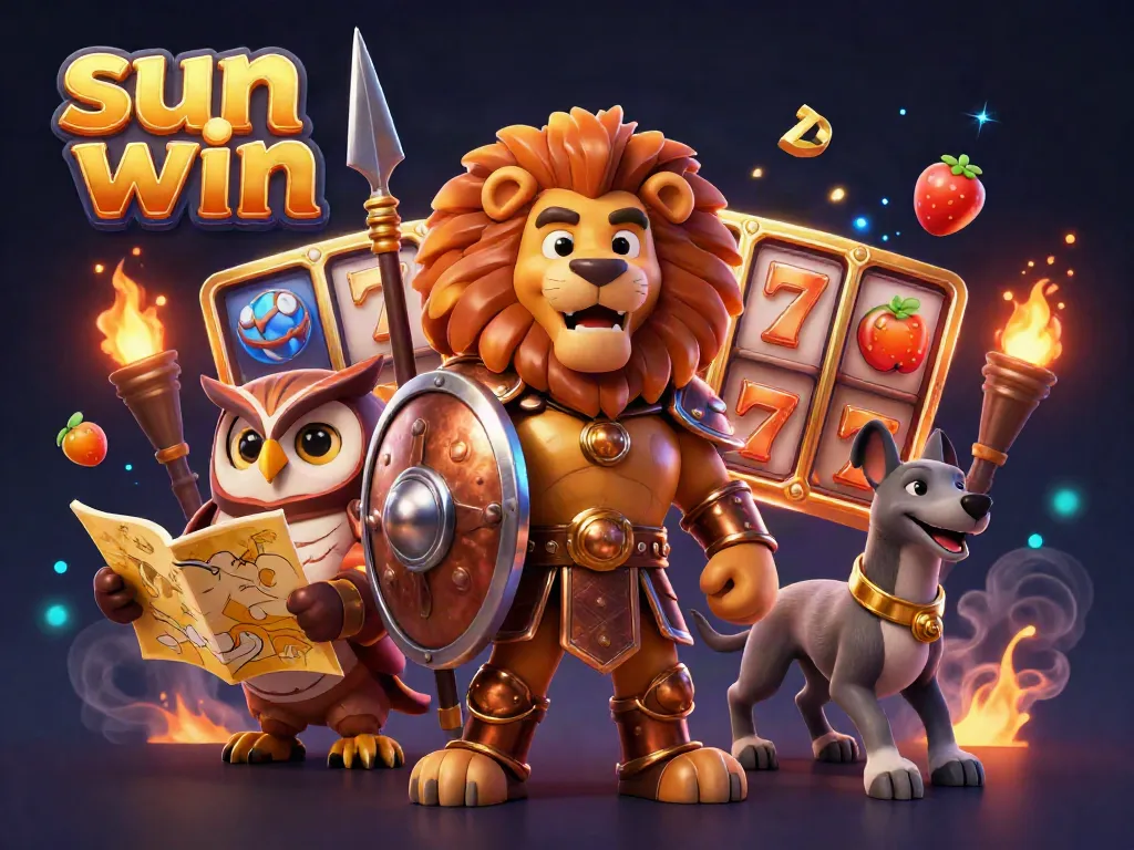 Engage with the thrilling experience of sun win slots surrounded by dynamic gameplay elements and golden visuals.