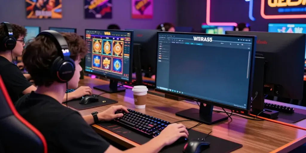 Exciting WIRA55 online slot gaming environment with player engaged.