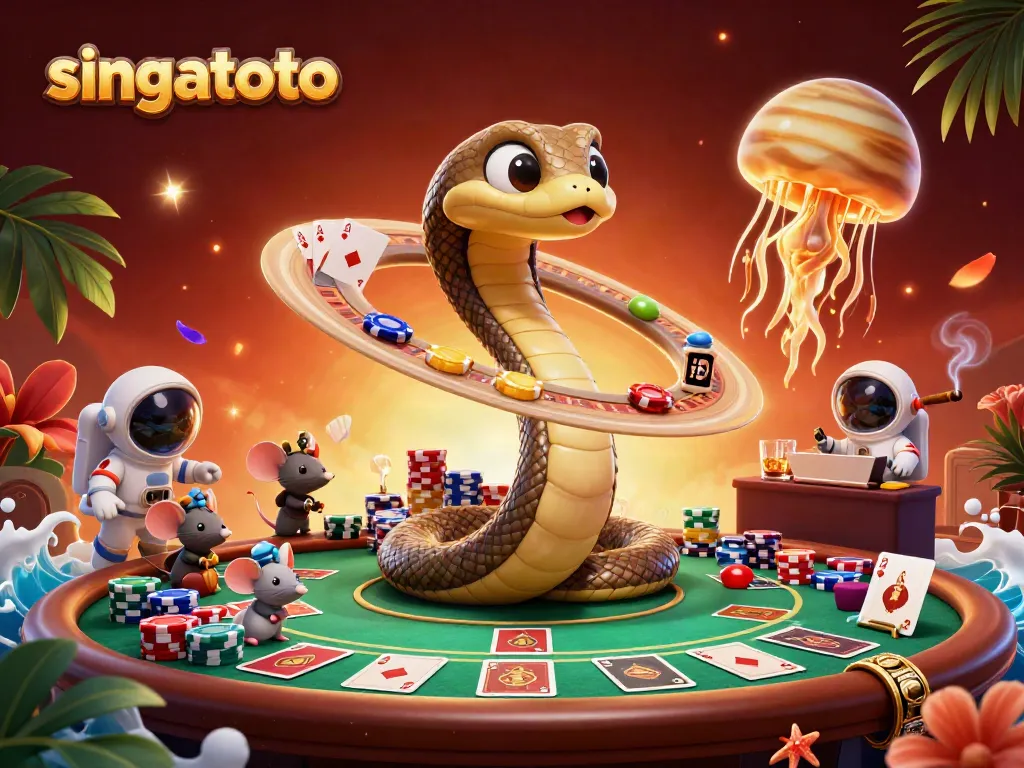Engage with singatoto's vibrant gaming universe where astronaut mice bet on a roulette-themed Saturn!