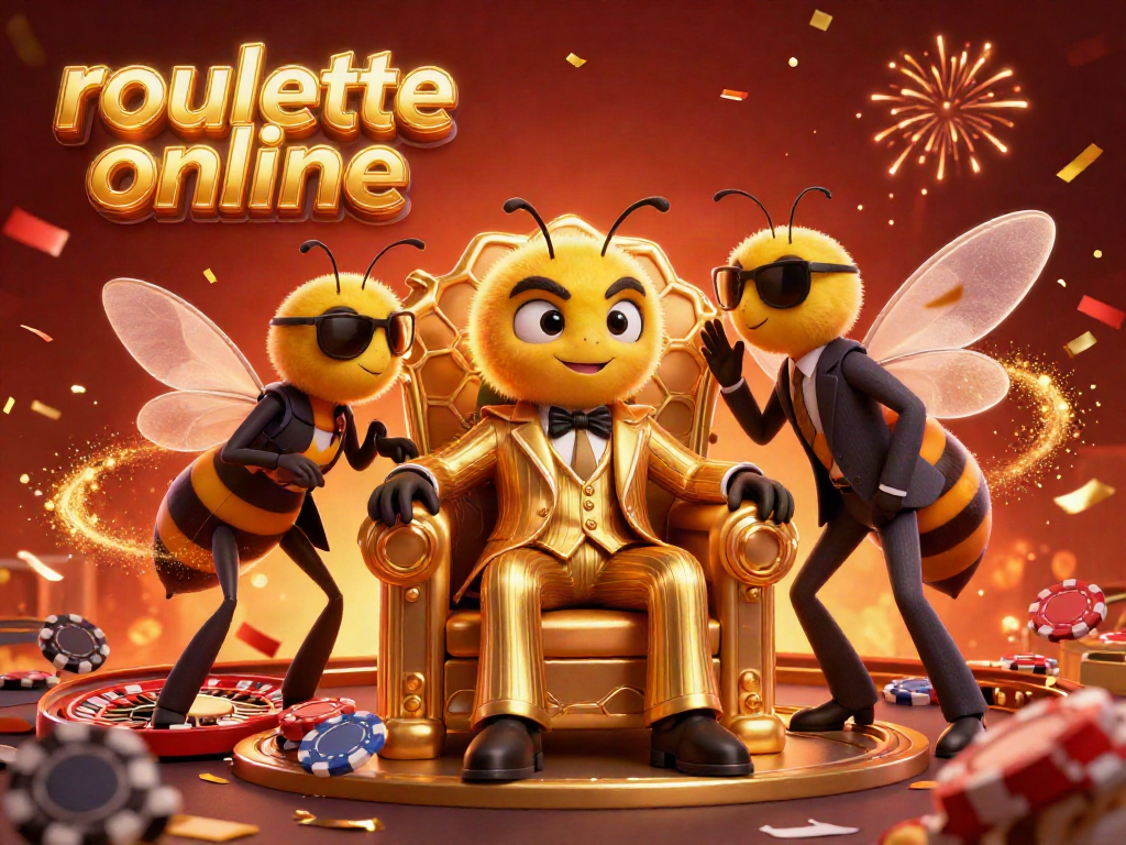 Engage in thrilling roullete online action with animated characters and casino elements.