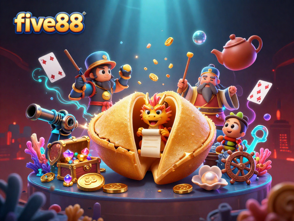 Experience thrilling betting action in five88 with vibrant casino elements and engaging characters.