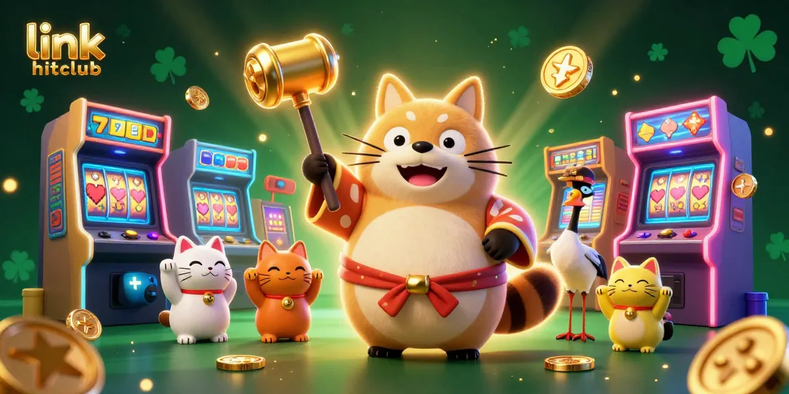Experience exciting gameplay with link hitclub surrounded by colorful slots and animated characters.