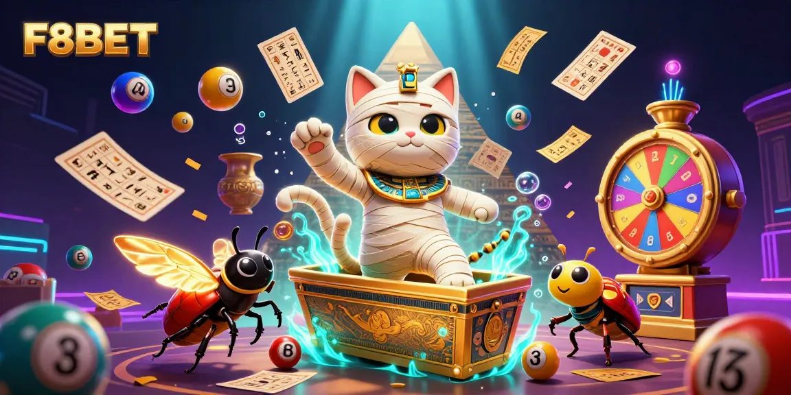Experience the thrill of F8BET with vibrant lottery elements and a captivating Egyptian theme.