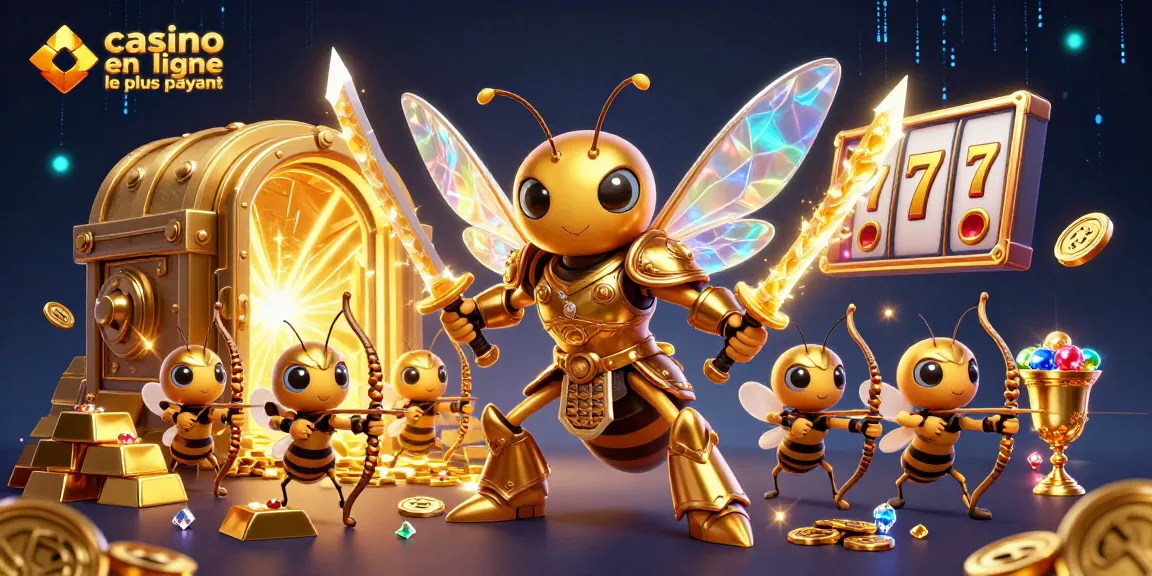 Découvrez les joyaux du casino en ligne le plus payant avec un hornet samouraï entouré de trésors étincelants.