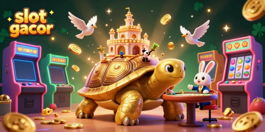 Experience the thrill of slot gacor with vibrant casino action featuring gold-infused fantasy elements.