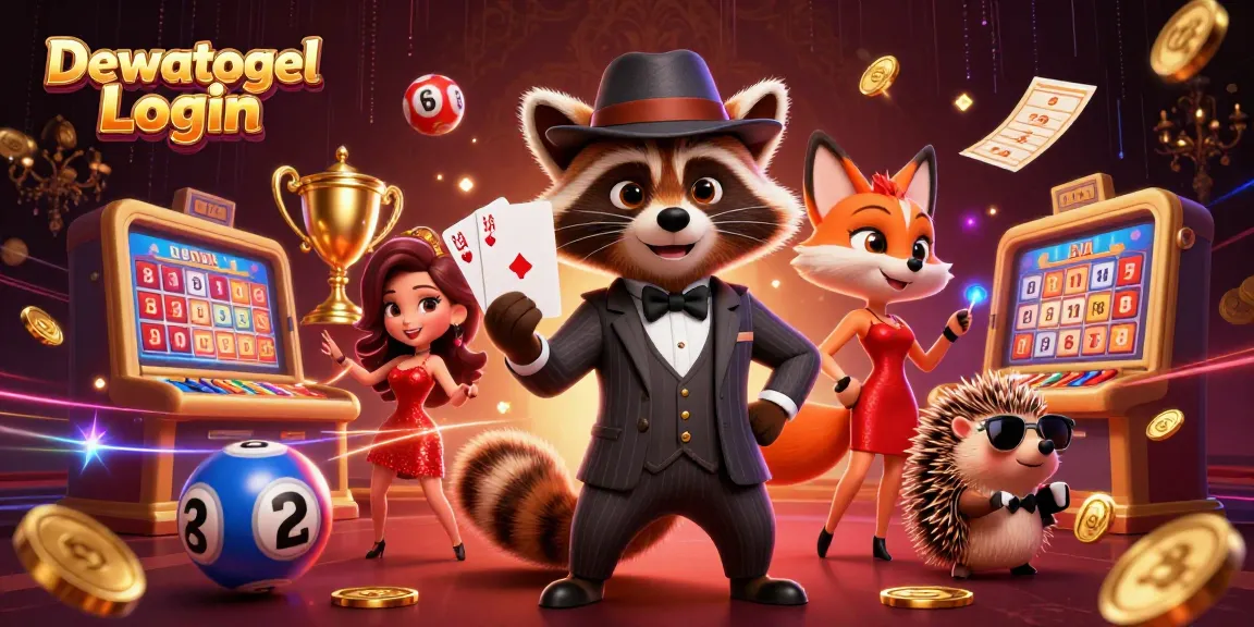 Engage with Dewatogel Login for thrilling lottery action in this vibrant 3D illustration.