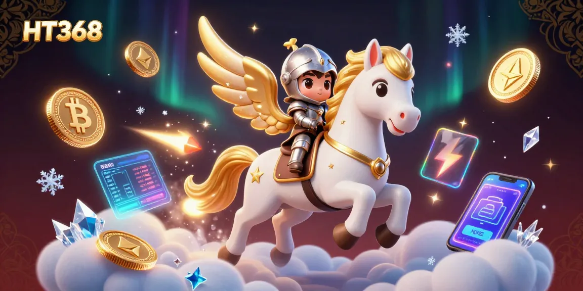 Experience thrilling gaming adventures at HT368 with a vibrant 3D illustration capturing the excitement of online gambling.