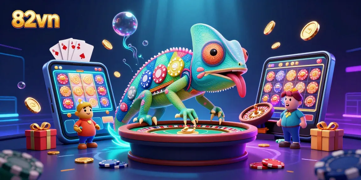 Experience exciting games at 82vn, showcasing vibrant casino elements and dynamic gaming action.
