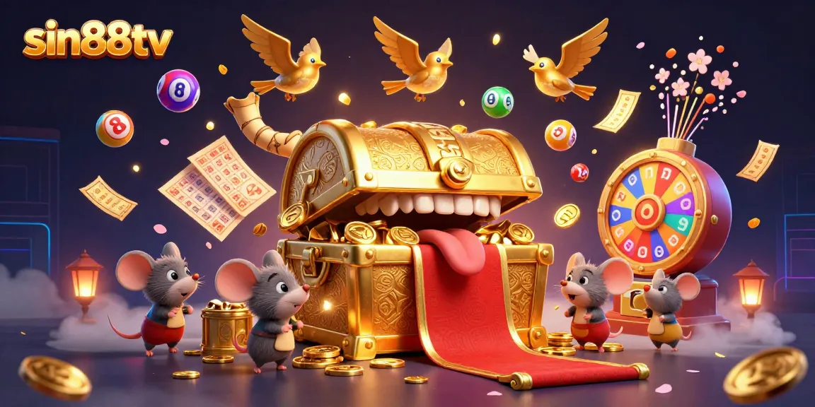 Experience the vibrant gaming world at Sin88tv with dynamic lottery balls and engaging illustrations.
