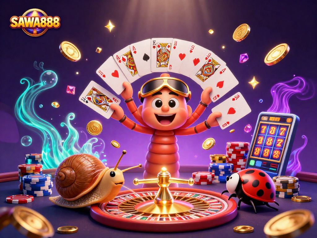 Experience excitement at SAWA888 while enjoying a vibrant casino scene with dynamic game elements.