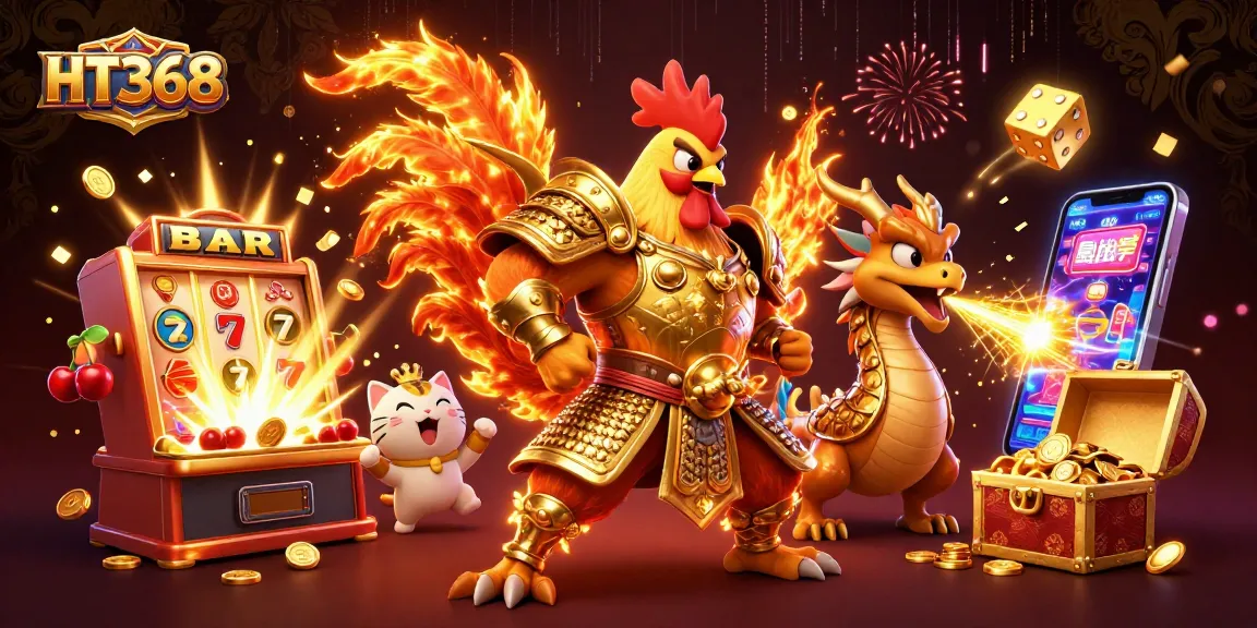 Experience thrilling gameplay at HT368 with vibrant casino elements and dynamic characters.