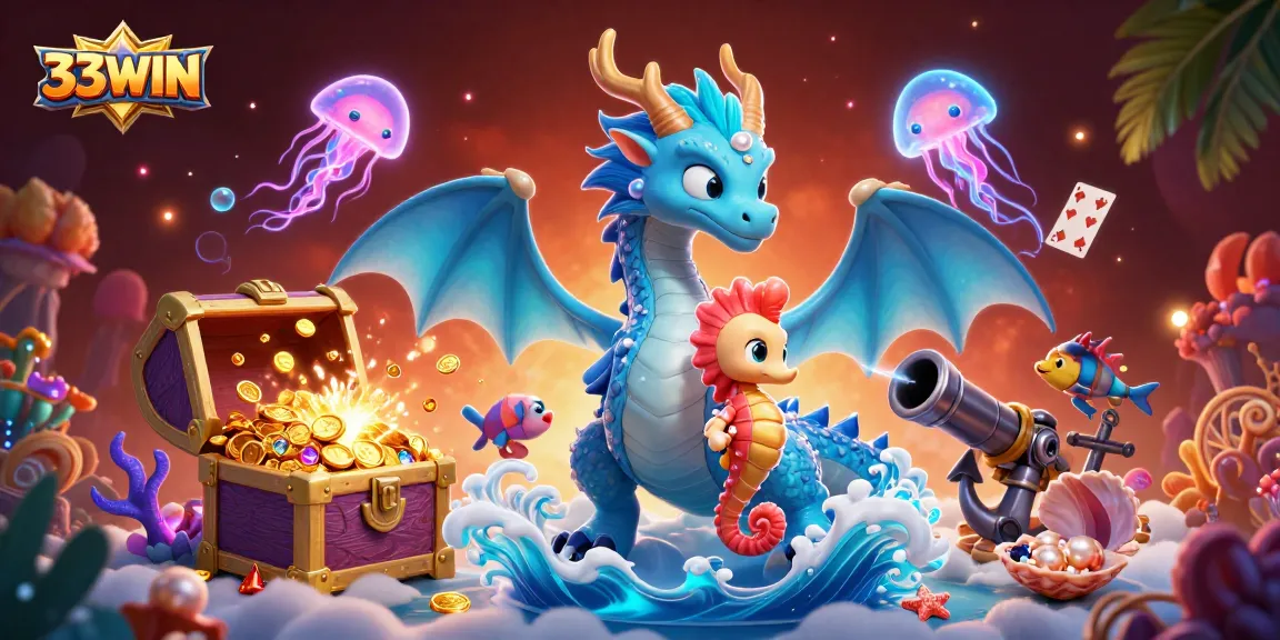 Play at 33WIN and enjoy a thrilling underwater adventure filled with glowing treasures and vibrant characters.