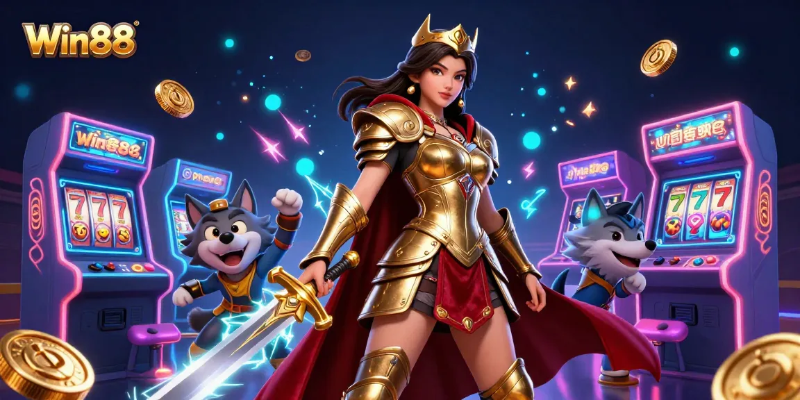 Experience the excitement of Win88 with vibrant casino elements, captivating characters, and stunning graphics.