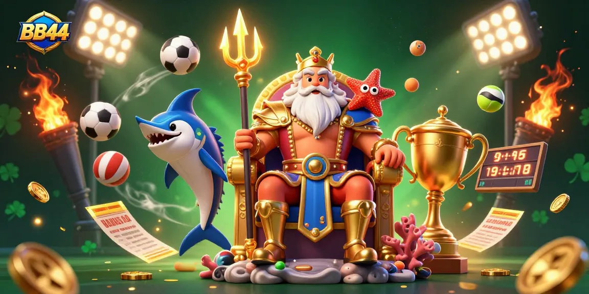 Experience the thrill of BB44 with Neptune, sports elements, and vibrant casino visuals